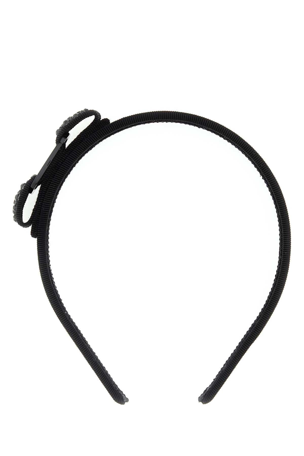 Ferragamo Swarovs Headband — Black Exterior: Fabric Headbands