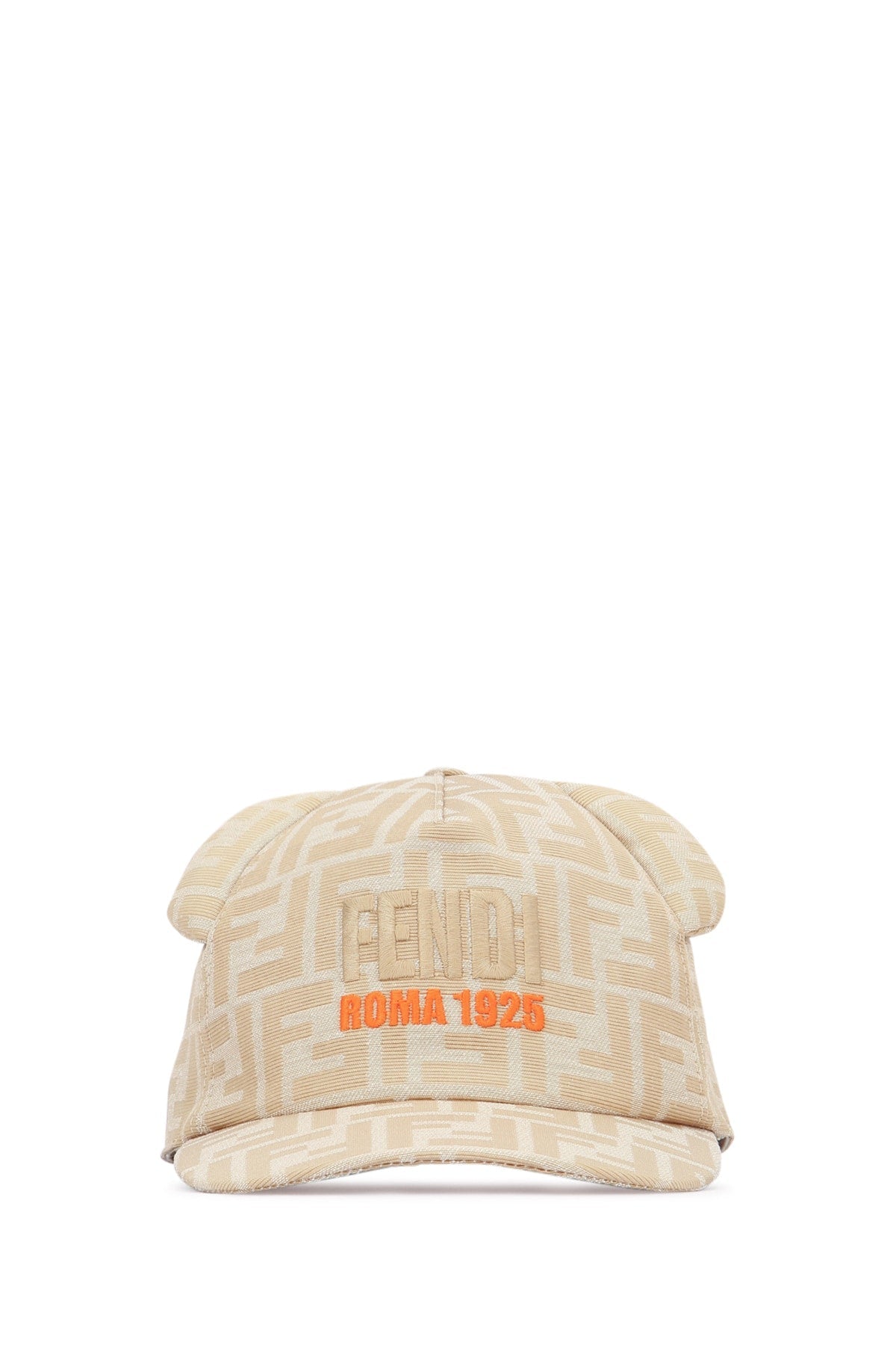 Fendi Kids Baseball Monogram Jacquard Cap — Beige Plr Caps