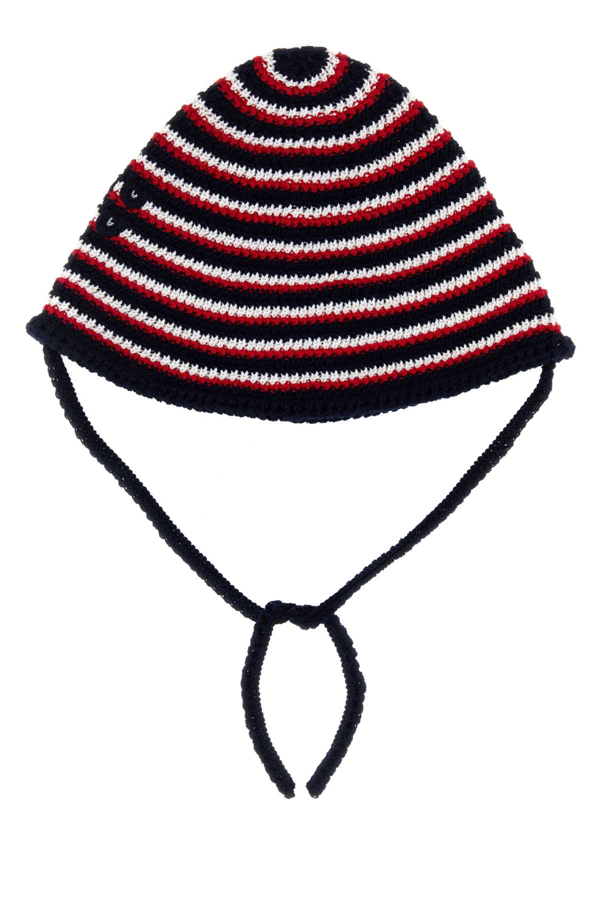 Miu Miu Striped Crochet Bucket Hat — Multicolor Exterior: Cotton