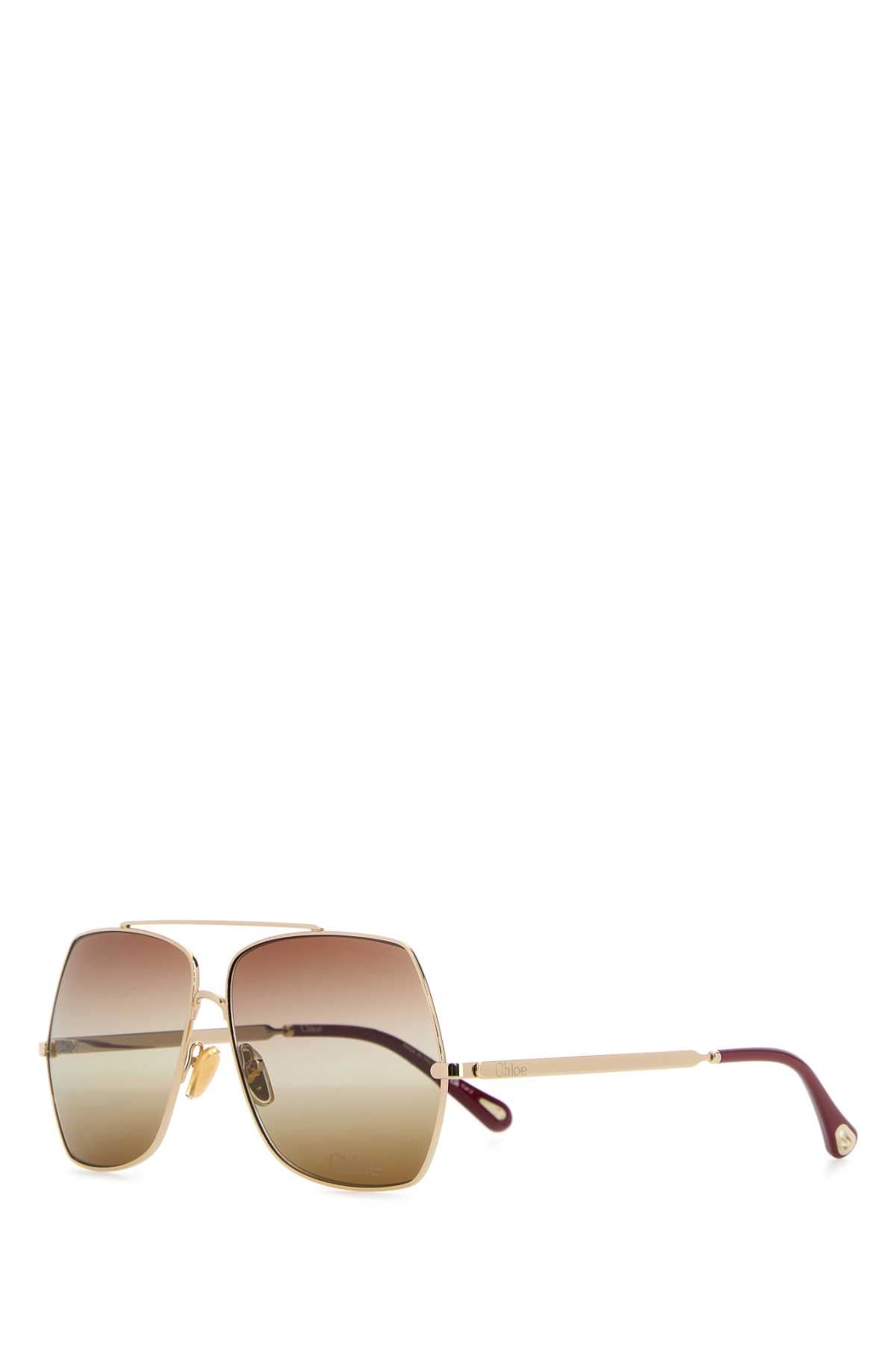 Chloé Ch0278s Platinum Metal Sunglasses — Gold Exterior
