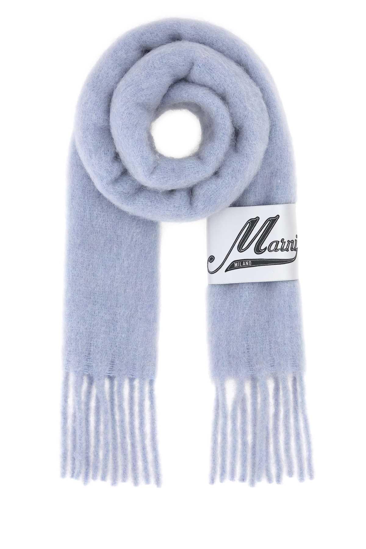 Marni Alpaca Blend Scarf — Blue Exterior: Nylon Scarfs