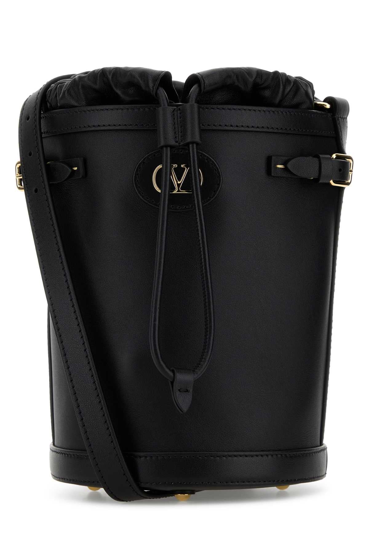 Valentino Garavani Antibes Bucket Bag — Black Calf Leather - Bos Taurus
