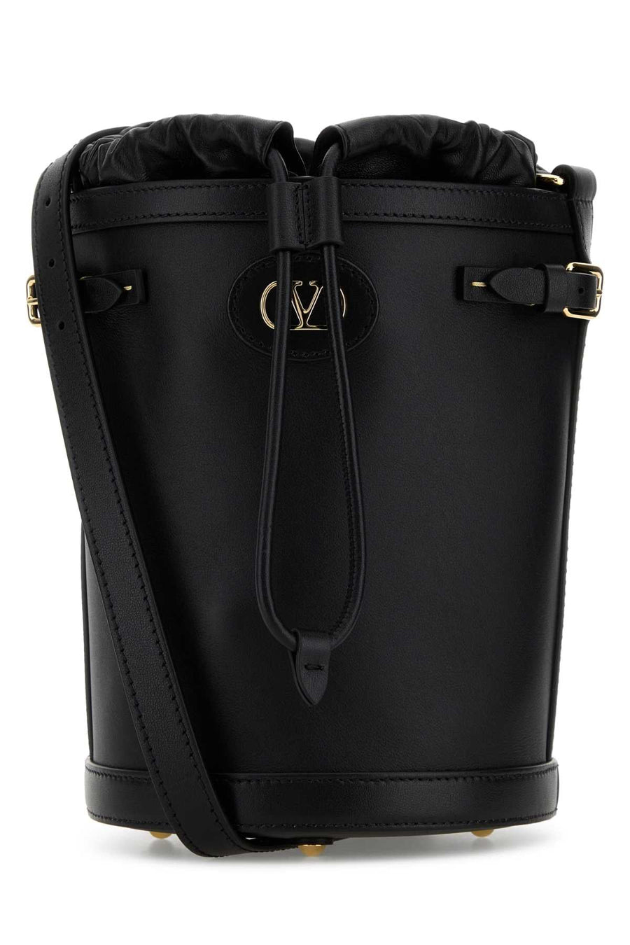 Valentino Garavani Antibes Bucket Bag — Black Calf Leather - Bos Taurus