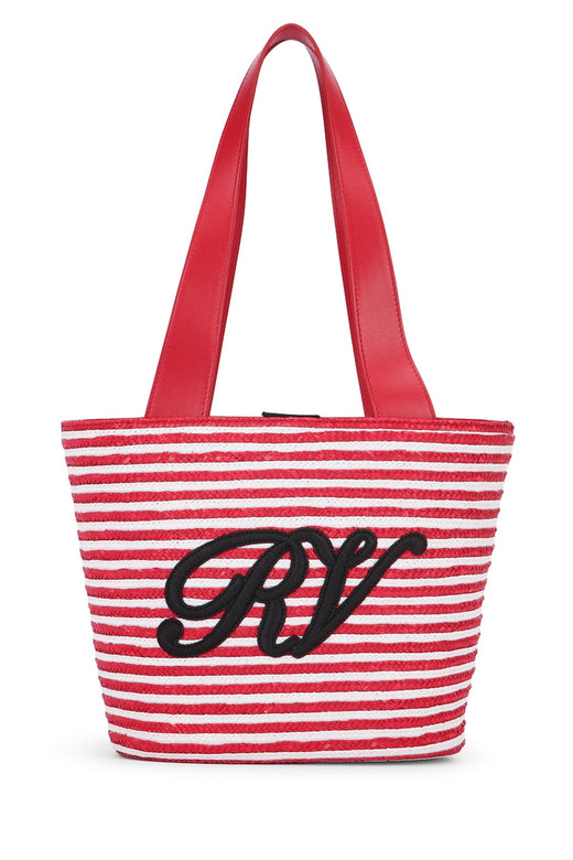Roger Vivier Straw Tote Bag — Red