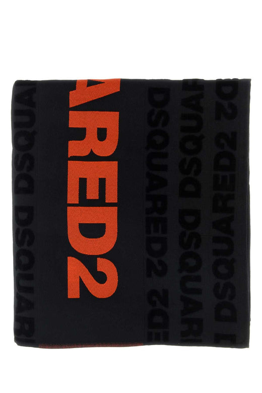 Dsquared2 Logo Cotton Scarf — Black Exterior: Scarfs