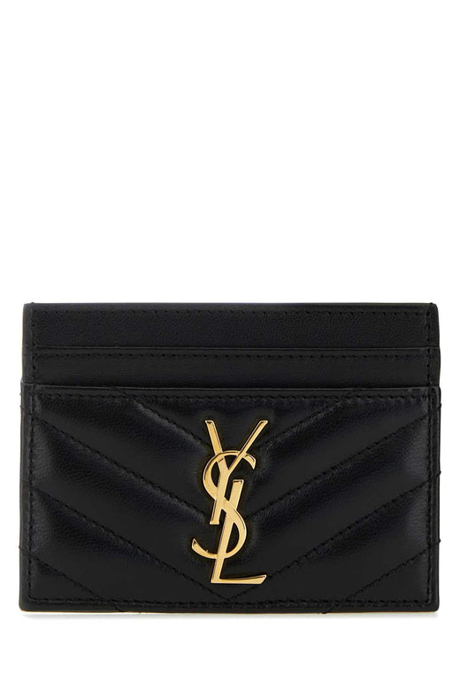Saint Laurent Cassandre Card Case — Black Wallet