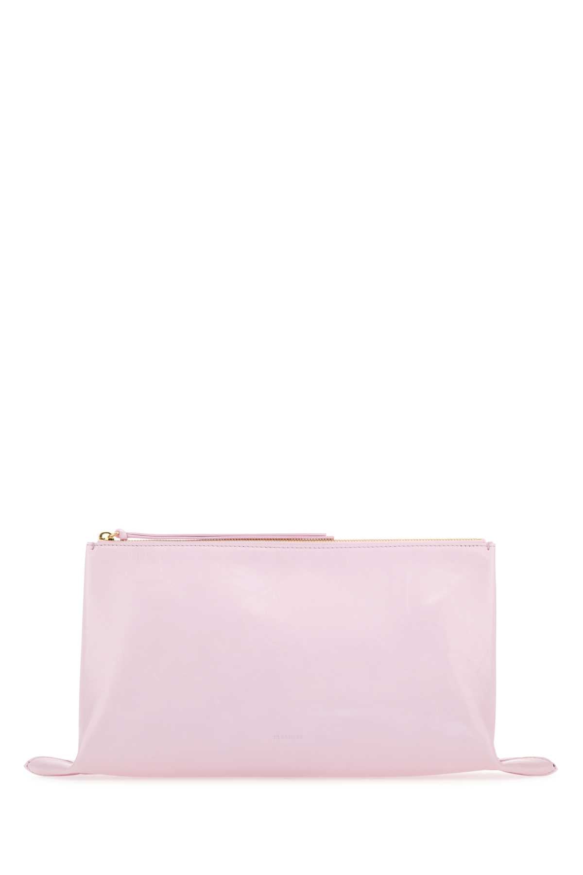 Jil Sander Calfskin Leather Clutch — Pink Exterior: Calf