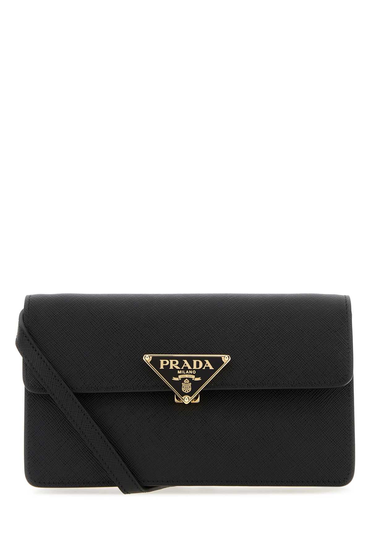 Prada Saffiano Leather Crossbody Bag — Black Vitello