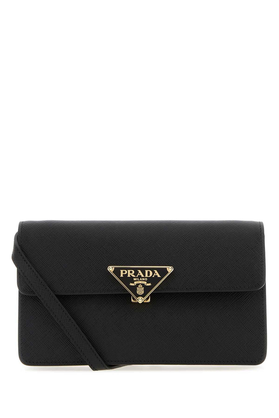 Prada Saffiano Leather Crossbody Bag — Black Vitello