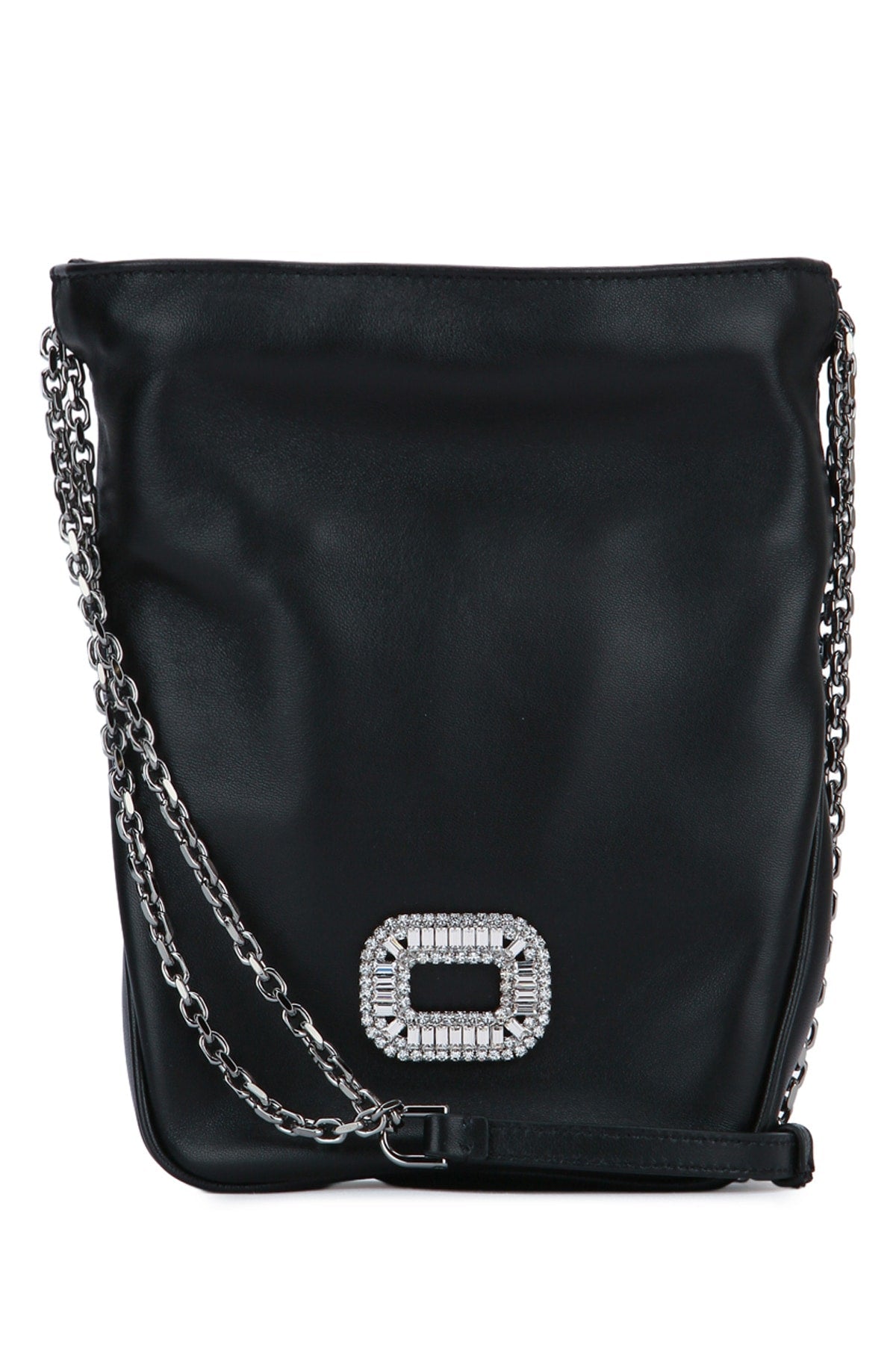 Roger Vivier Pocket Crossbody Bag — Black Leather