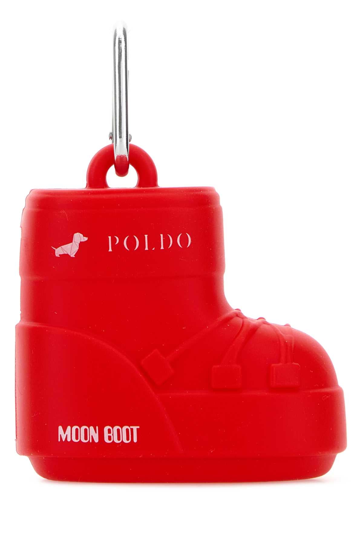 Red Rubber Poldo Dog Couture X Moonboot Dogs Bag Dispenser Exterior: Extra-Accessori Accessory