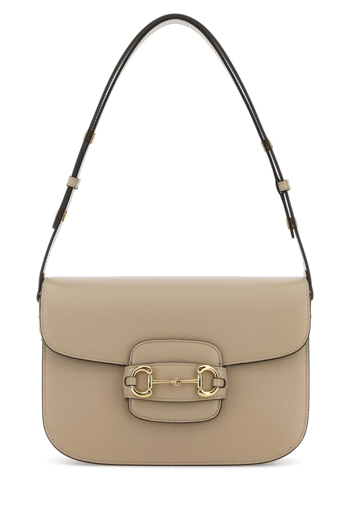 Gucci Horsebit Shoulder Bag — Beige Calf Skin