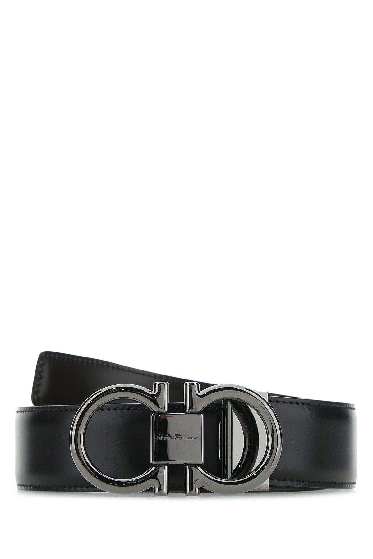 Ferragamo Double Adjus Belt — Black Calf