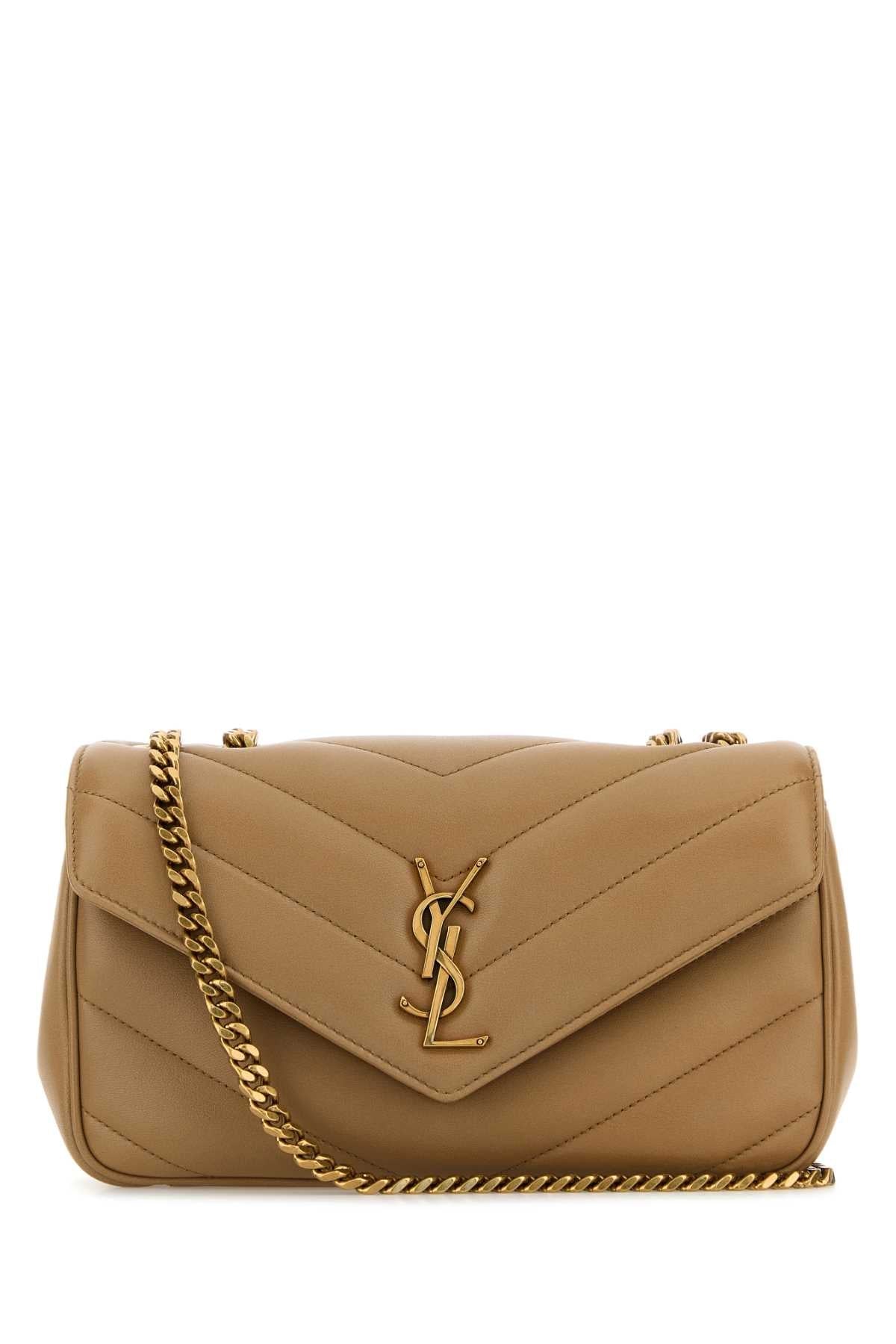 Saint Laurent Loulou Shoulder Bag — Beige