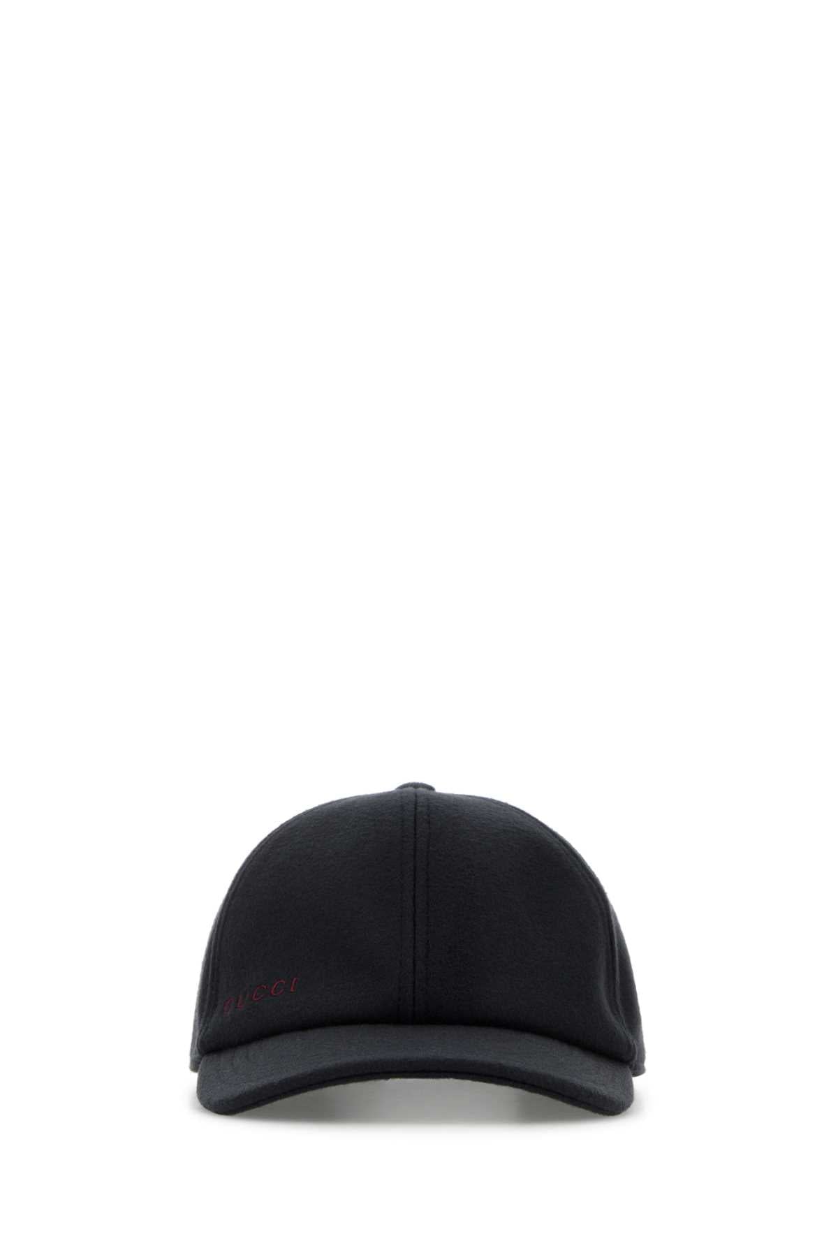 Gucci Hat Wool Baseball Cap — Navy Exterior: Caps