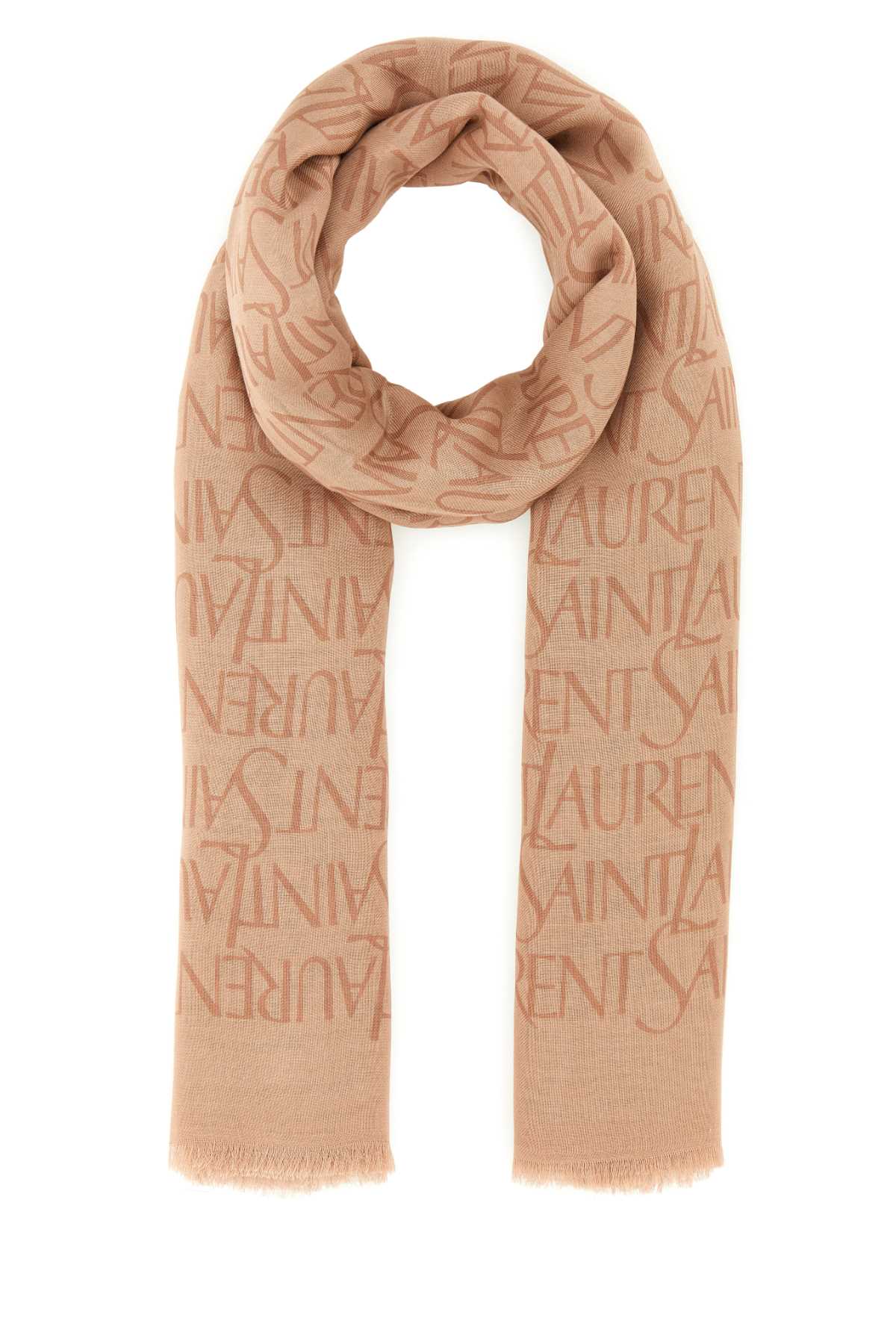 Saint Laurent Scarf — Beige Exterior: Modal Cashmere Scarfs
