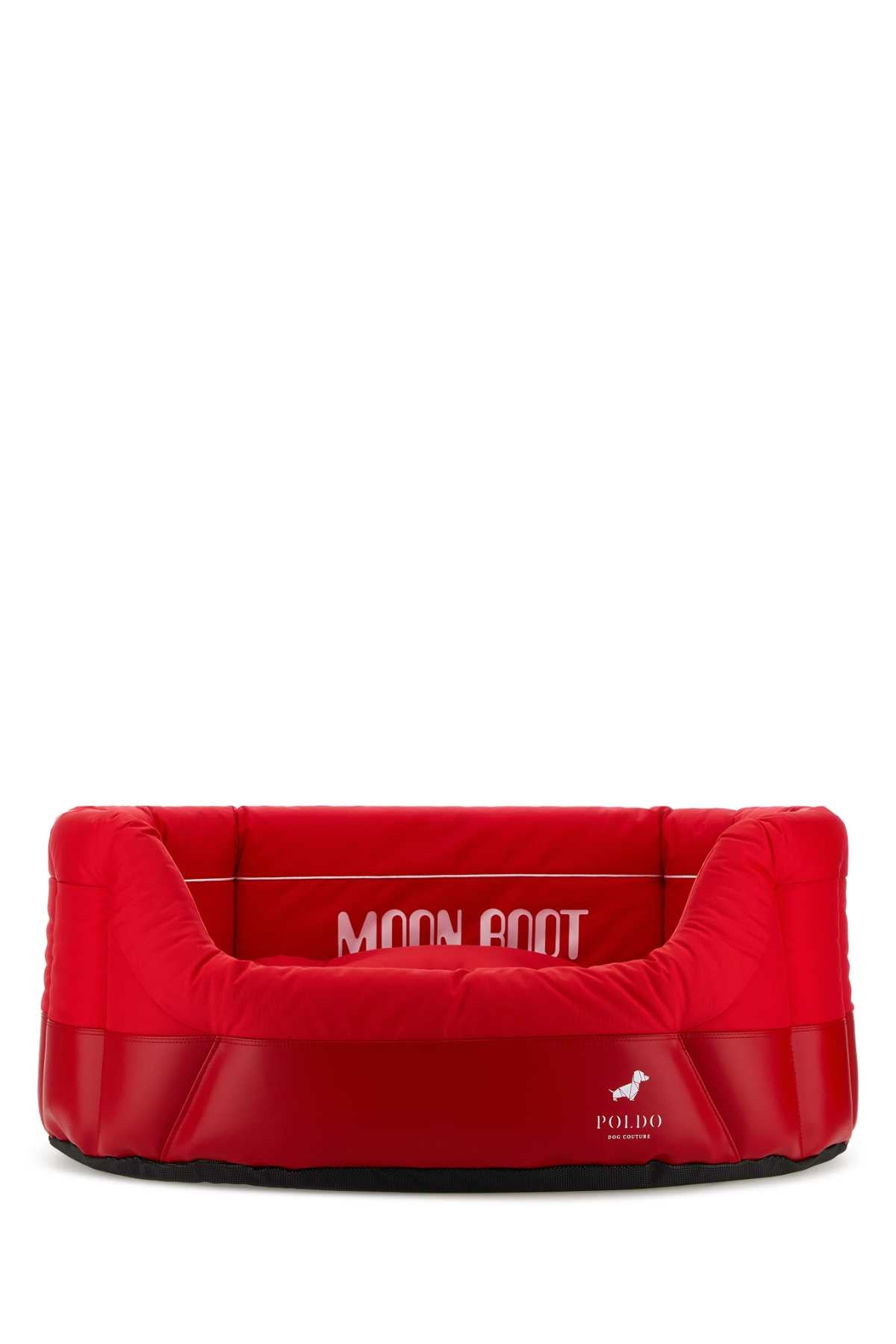 Red Fabric Poldo Dog Couture X Moonboot Doghouse Exterior: Extra-Accessori Accessory