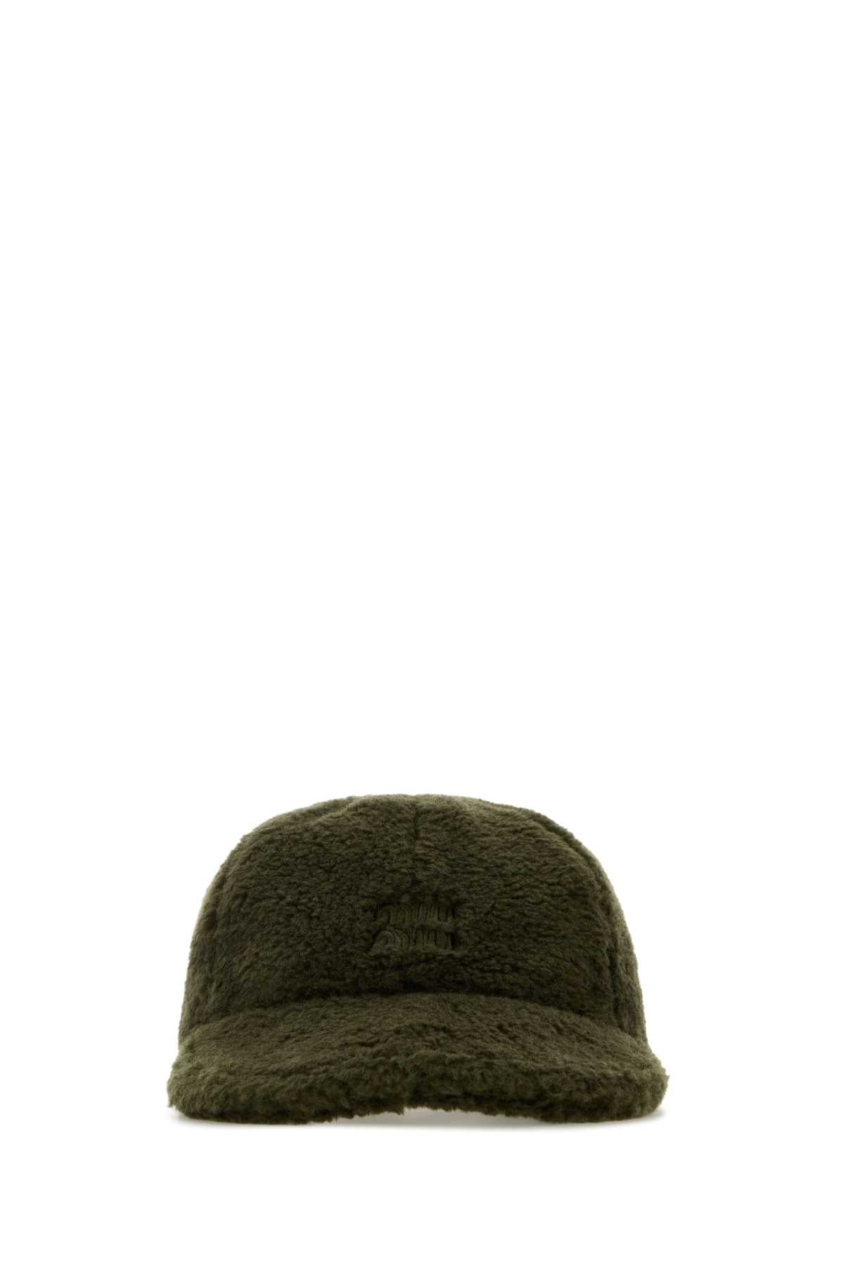Miu Miu Hat Pile Knit Baseball Cap — Green Pcplwv Caps