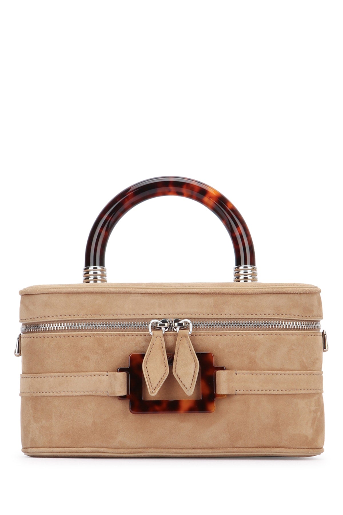Roger Vivier Top Handle Bag — Beige Suede