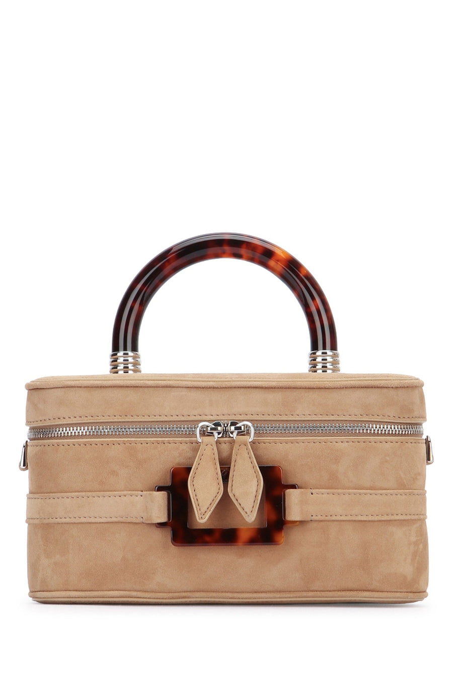 Roger Vivier Top Handle Bag — Beige Suede