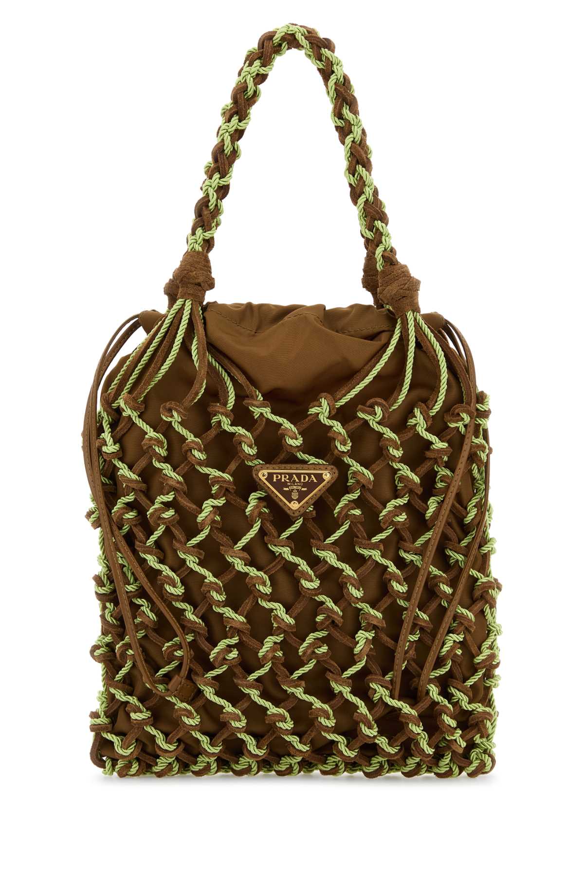 Prada Shoulder Bag — Brown Recycledpolyamide-calfleather