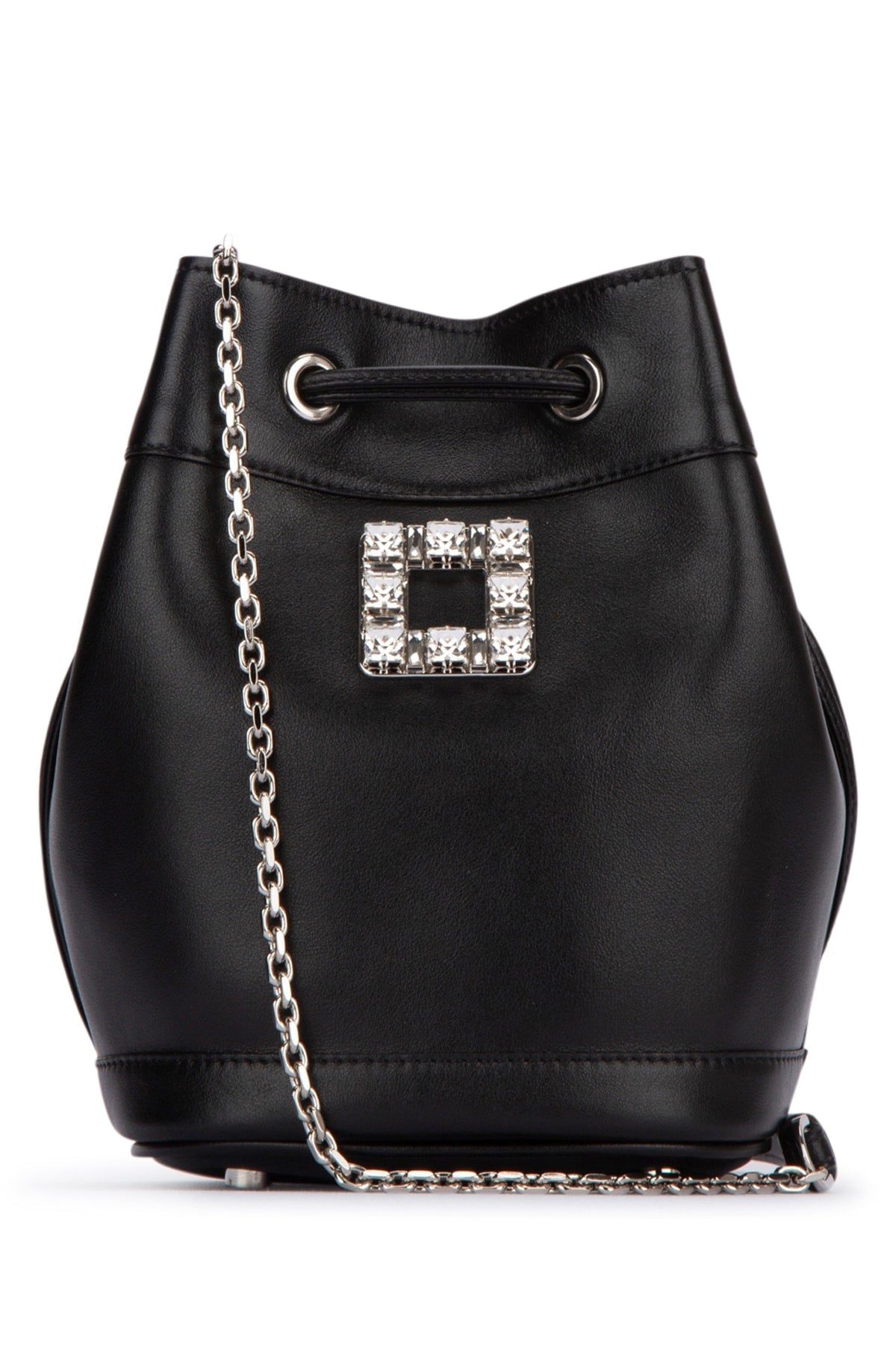 Roger Vivier Bucket Bag — Black Calfskin Fgl