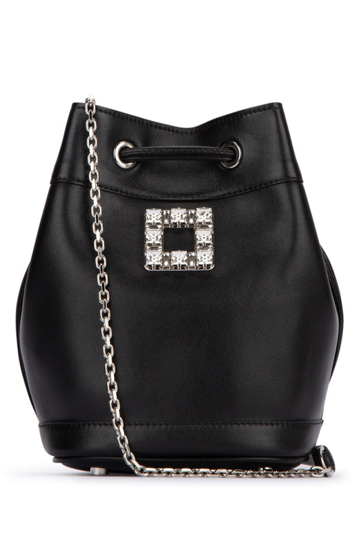 Roger Vivier Bucket Bag — Black Calfskin Fgl