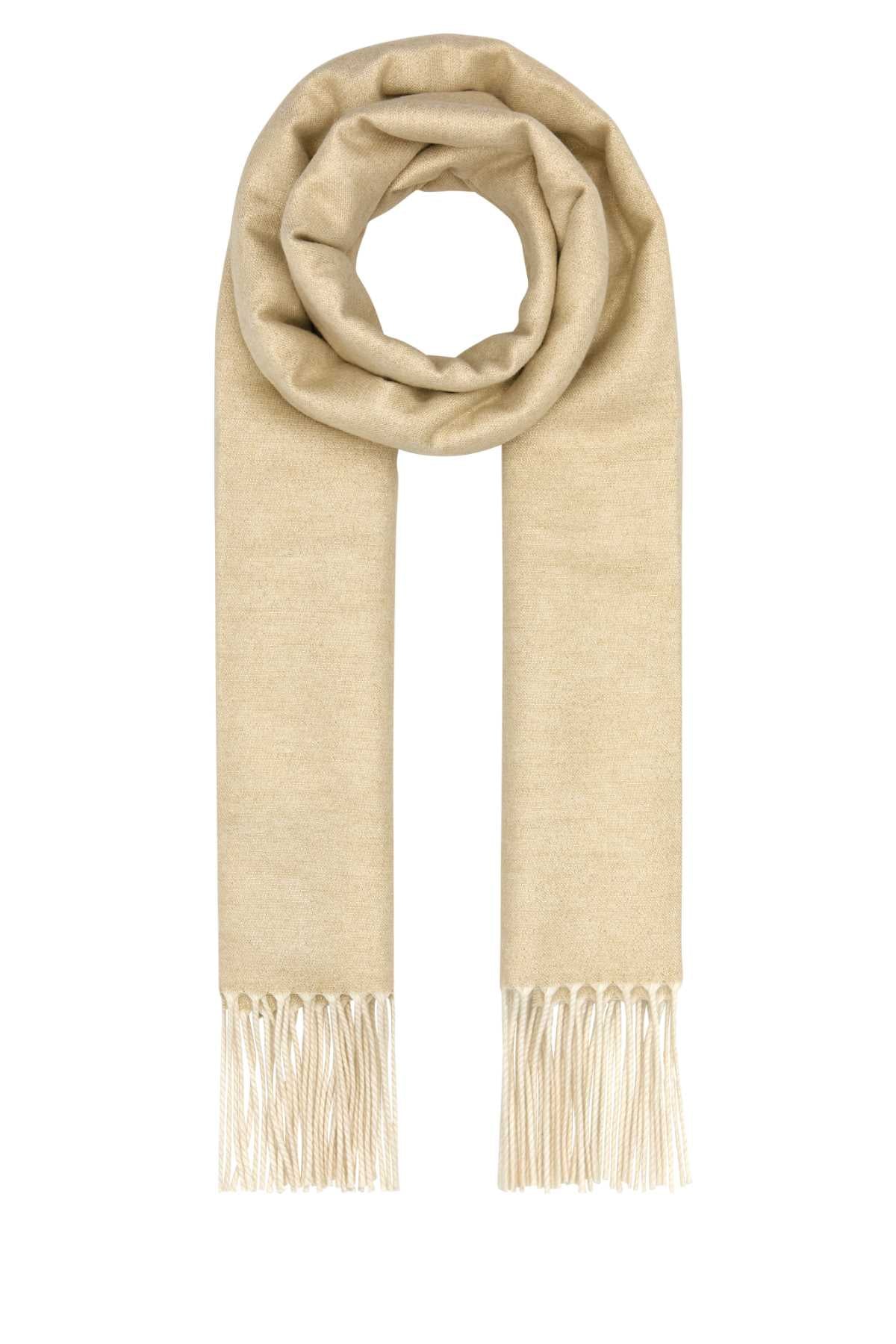 Prada Silk-Cashmere Blend Scarf — Beige Scarfs