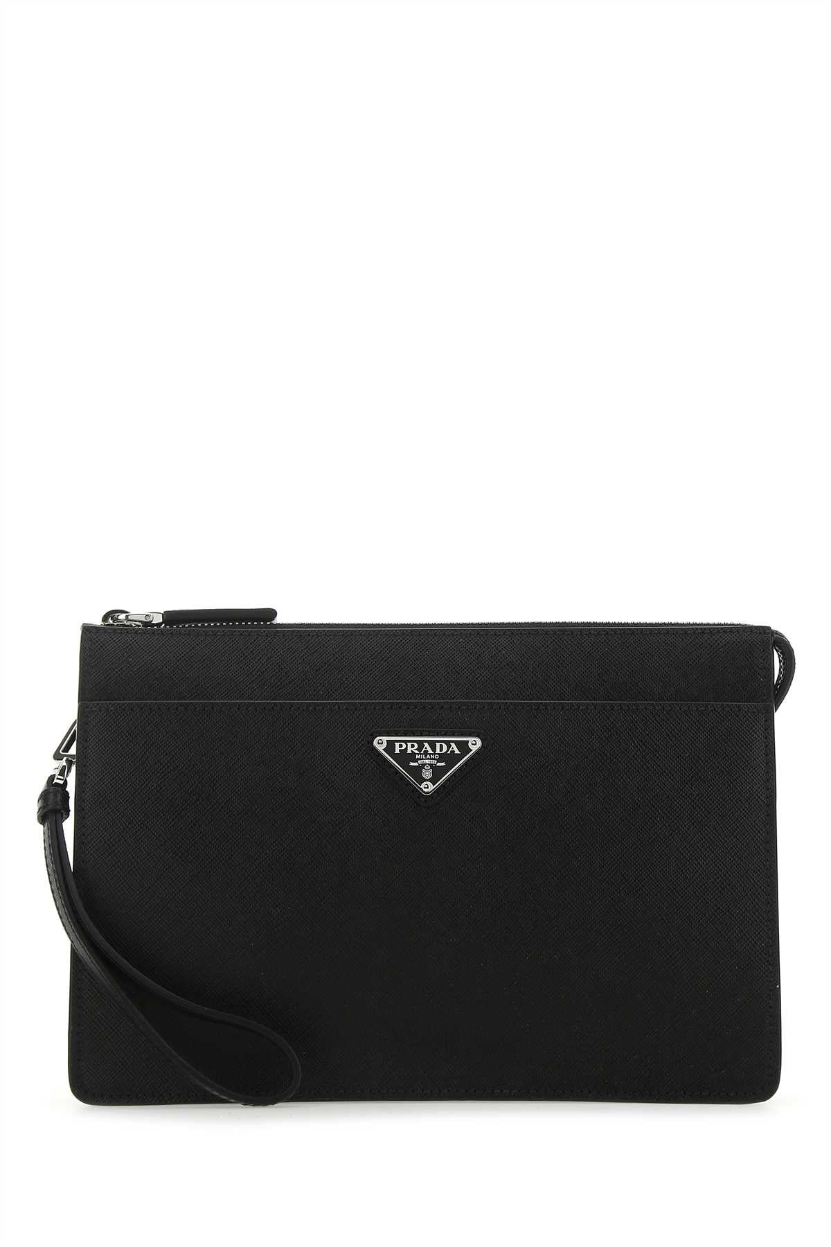 Prada Saffiano Leather Wallet — Black Vitello