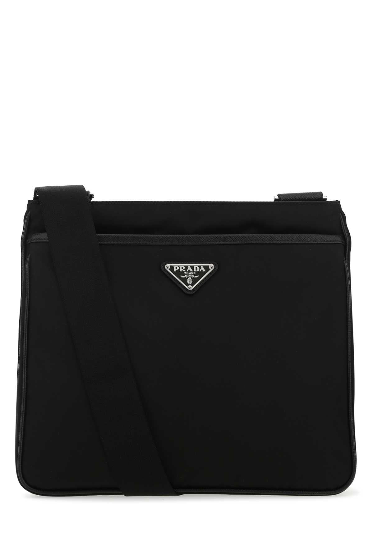 Prada Re-Nylon Crossbody Bag — Black Poliammidericiclata-vitello