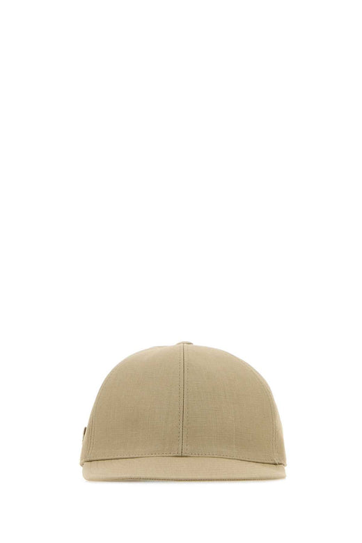 Prada Hat Linen Baseball Cap — Beige Exterior: Caps