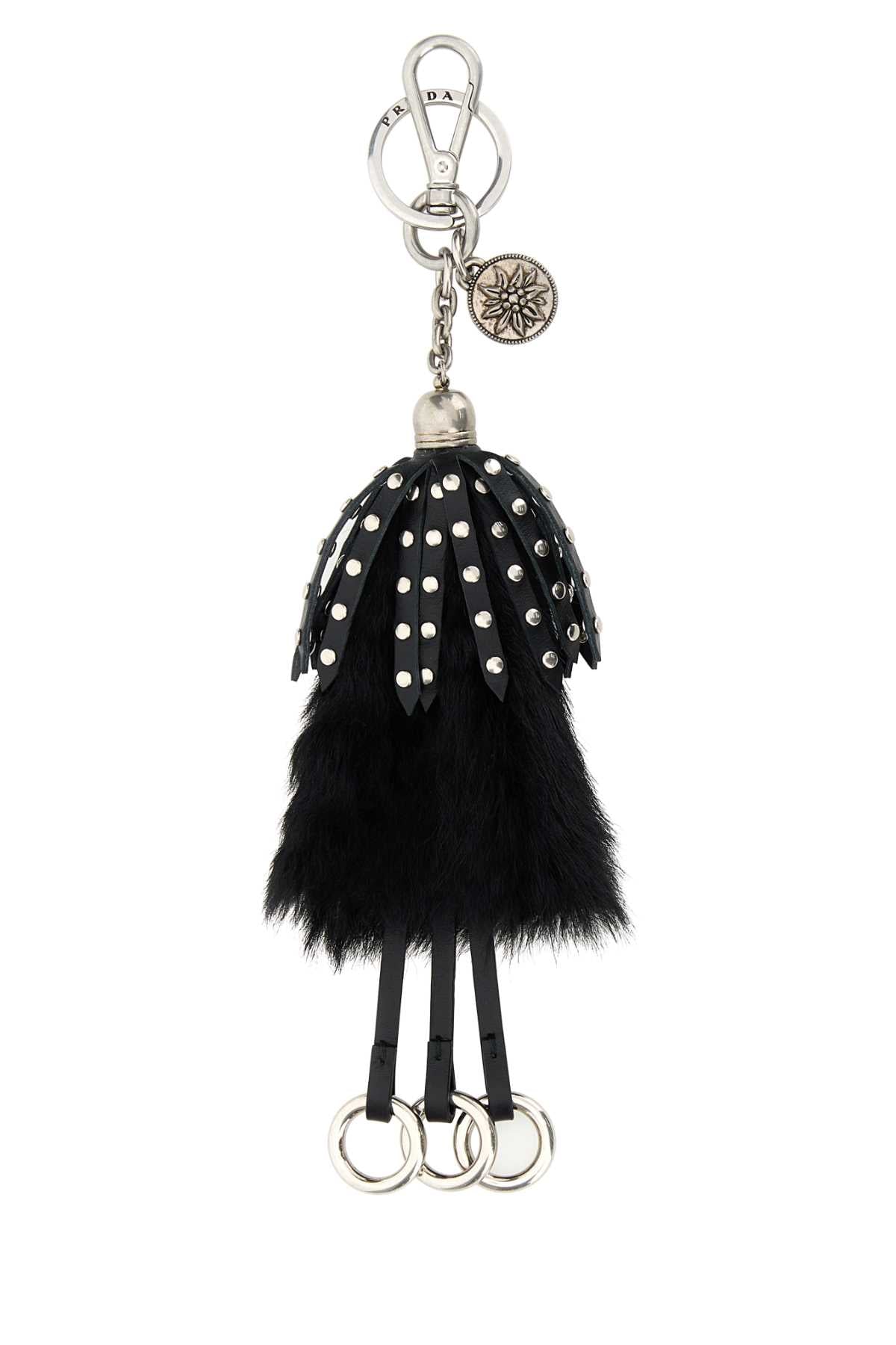 Prada Key Case — Black Acciaio-vitello-bos Taurus Keychains