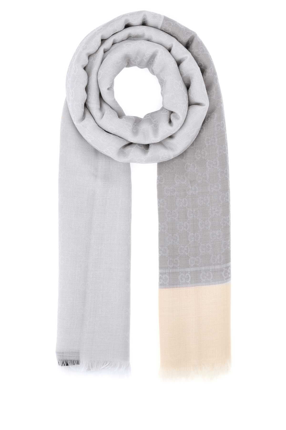 Gucci Walzer Scarf — Gray Exterior: Cashmere Wool Silk Scarfs