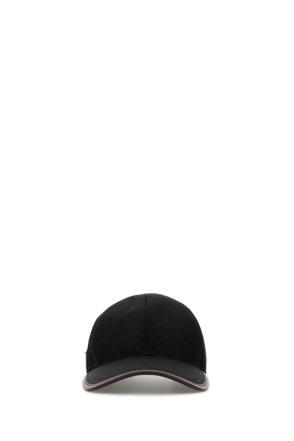 Prada Hat Re-Nylon Baseball Cap — Black Caps