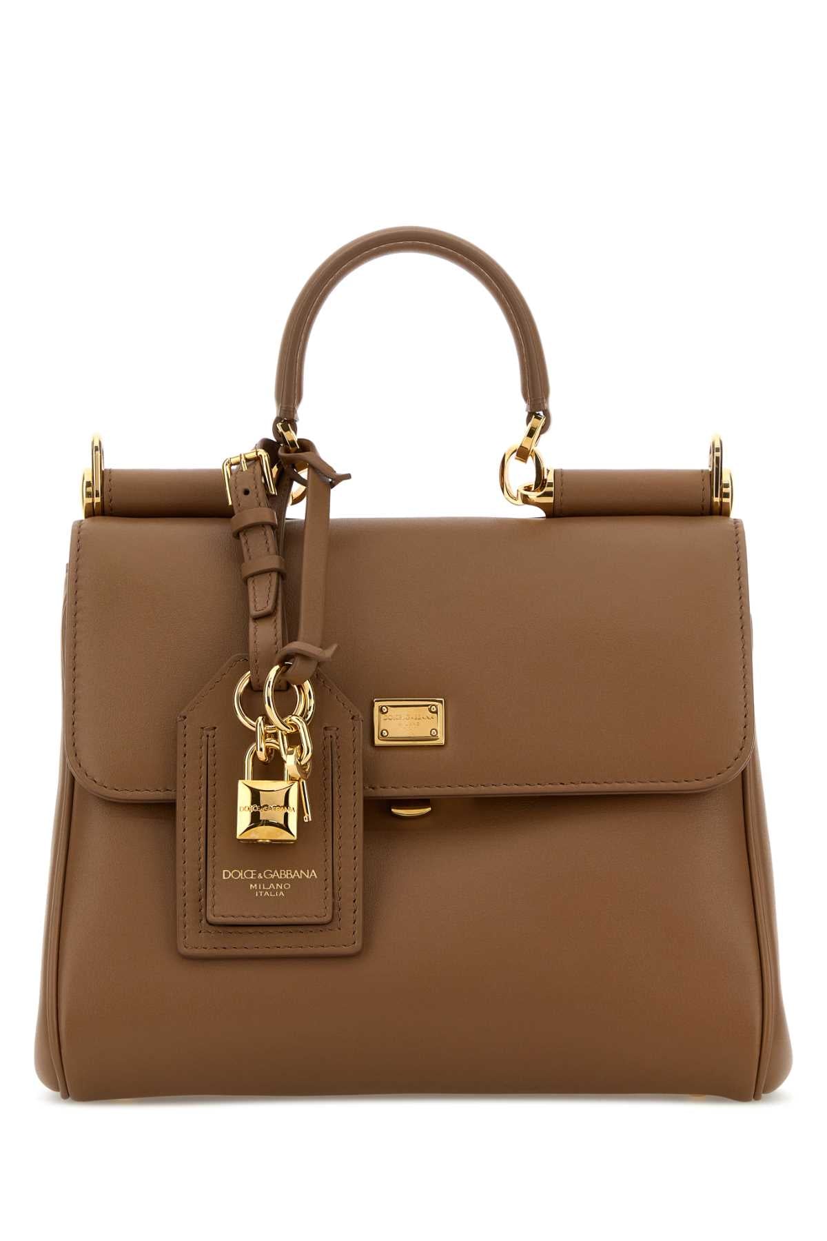 Dolce & Gabbana Top Handle Bag — Brown Pvc Vitello