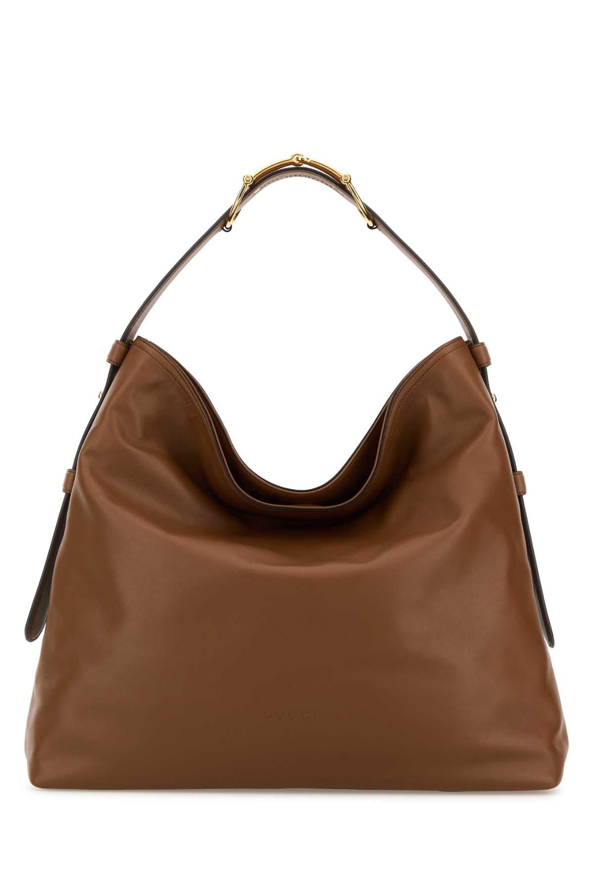 Gucci Horsebit Shoulder Bag — Brown
