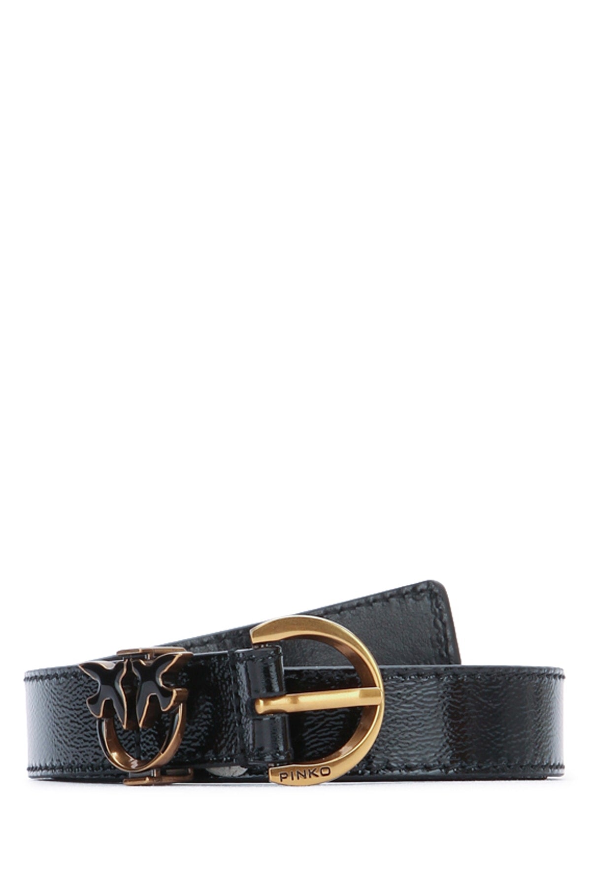 Pinko Bottalato Belt — Black Leather