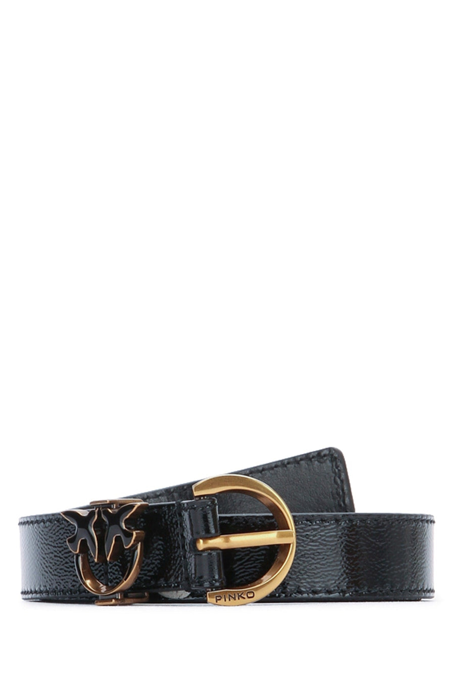 Pinko Bottalato Belt — Black Leather