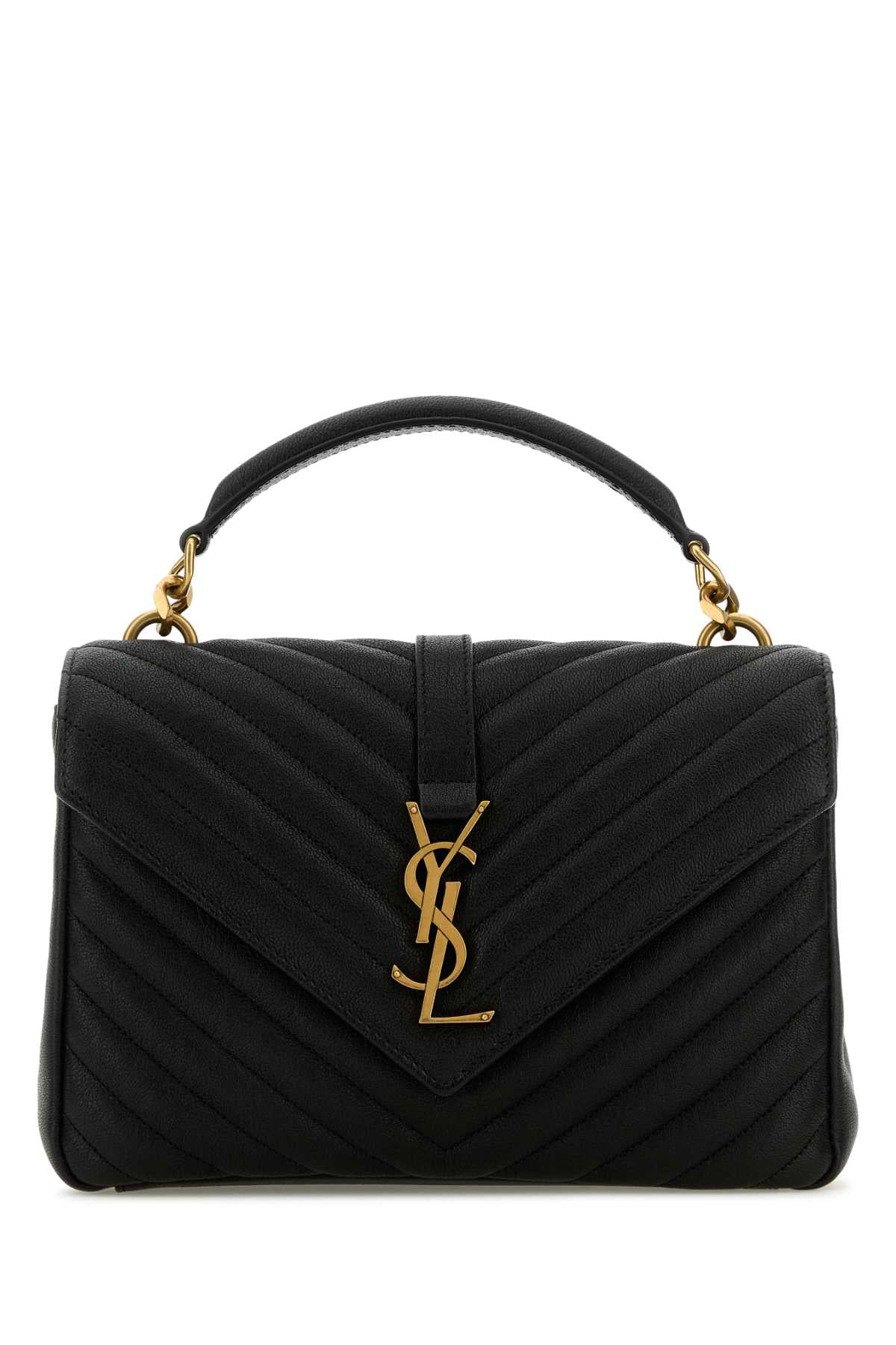 Saint Laurent College Top Handle Bag — Black