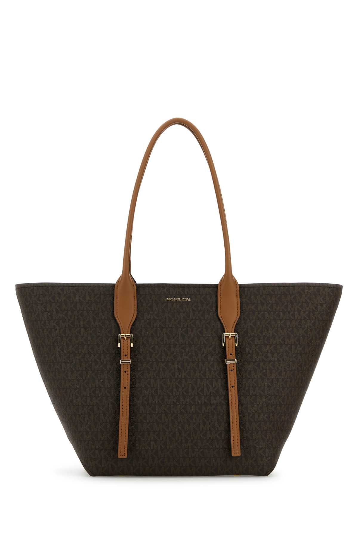 Michael By Kors Buckle Tote Bag — Brown