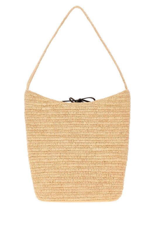 The Row Alma Shoulder Bag — Beige Exterior: Raffia
