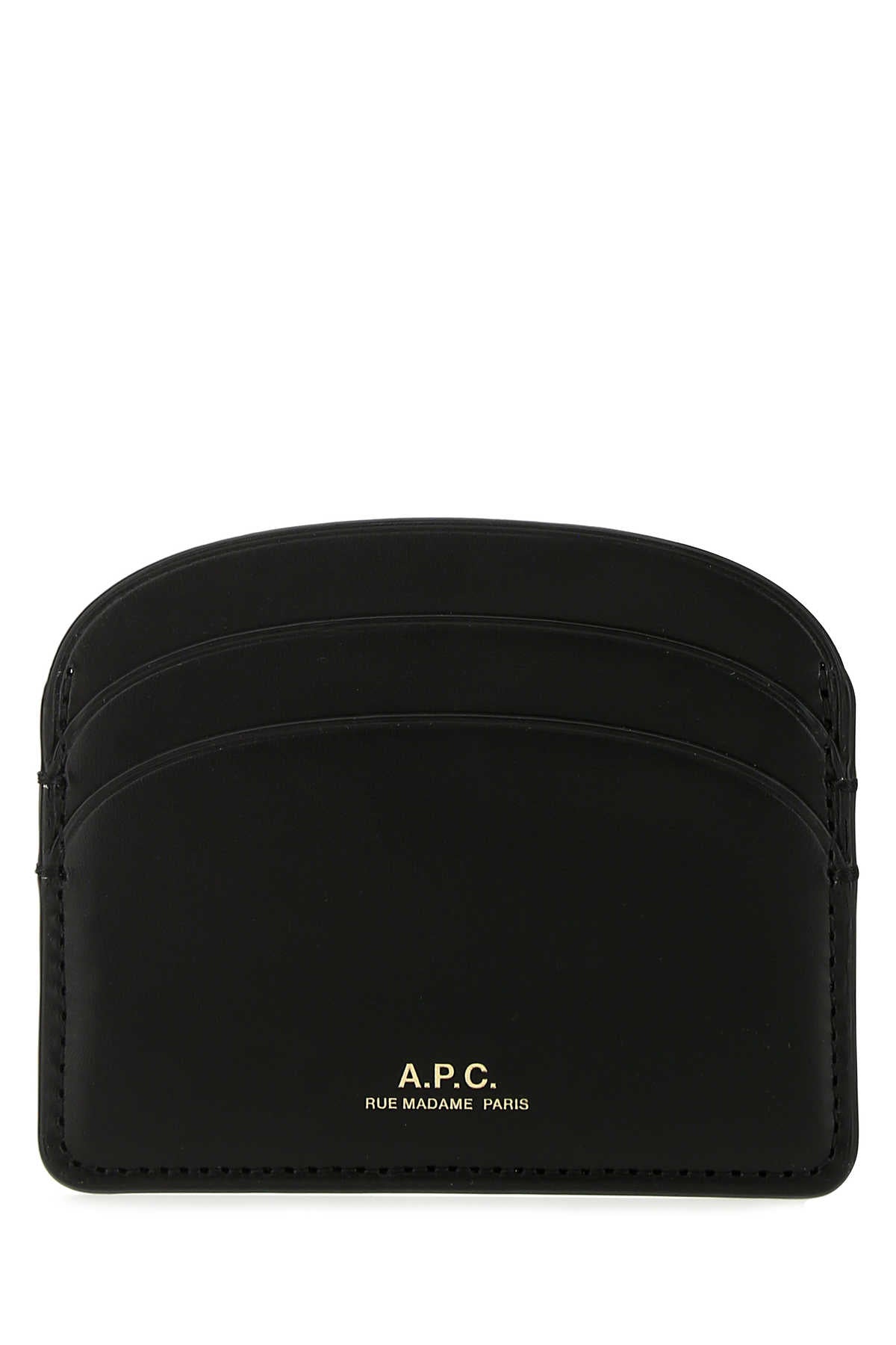 A.p.c. Leather Card Case — Black Vache Cases