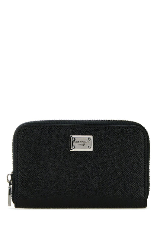 Dolce & Gabbana Textured Leather Wallet — Black Vitello Vi+vitello
