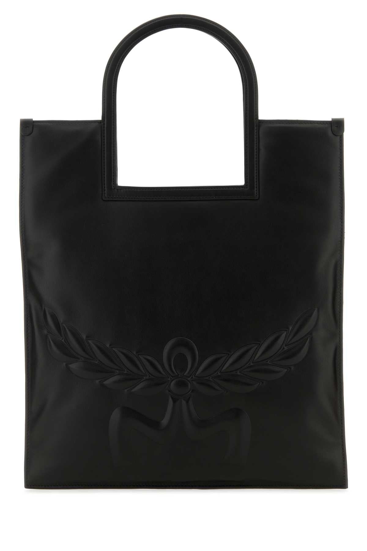 Mcm Nappa Leather Shoulder Bag — Black