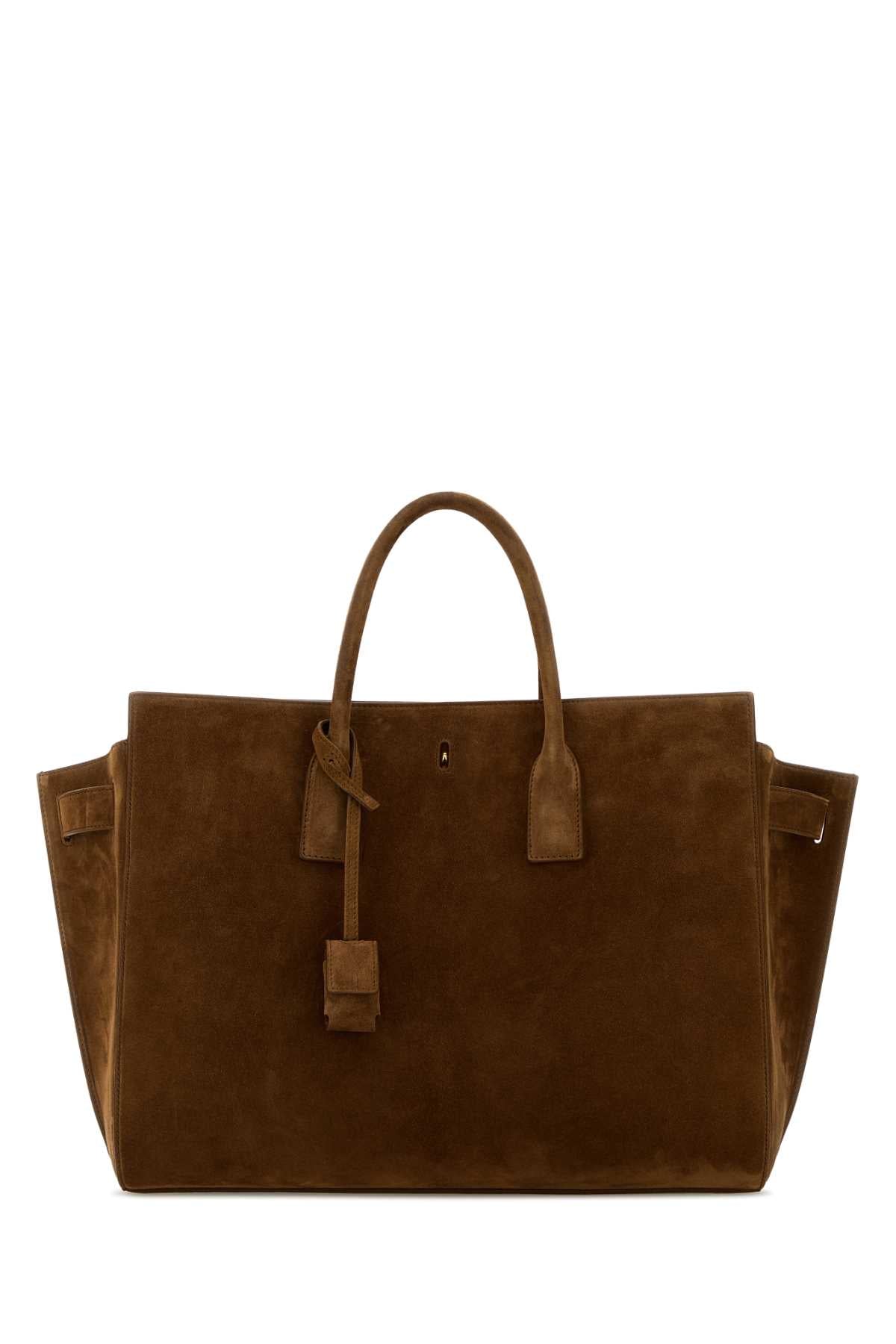 Saint Laurent Sac Tote Bag — Brown