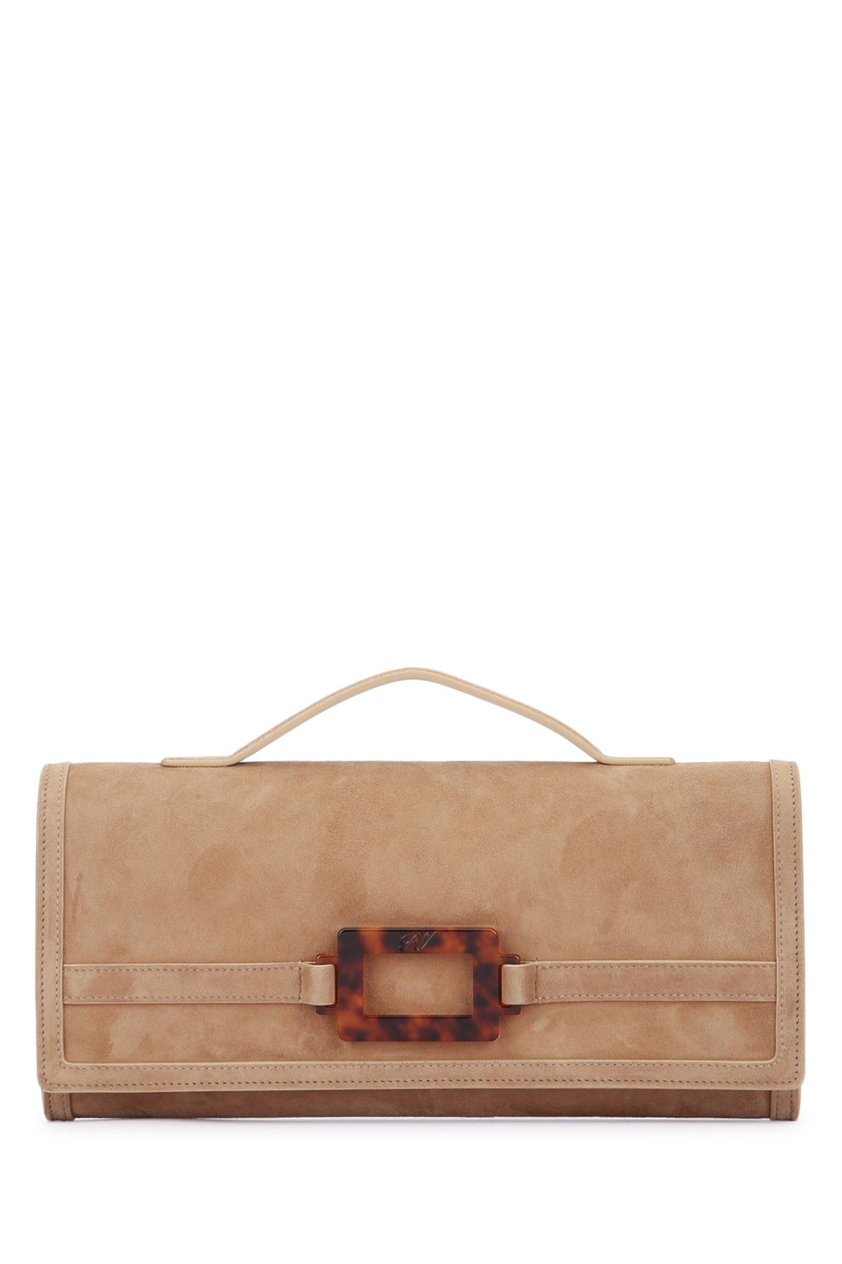 Roger Vivier Clutch — Beige Suede