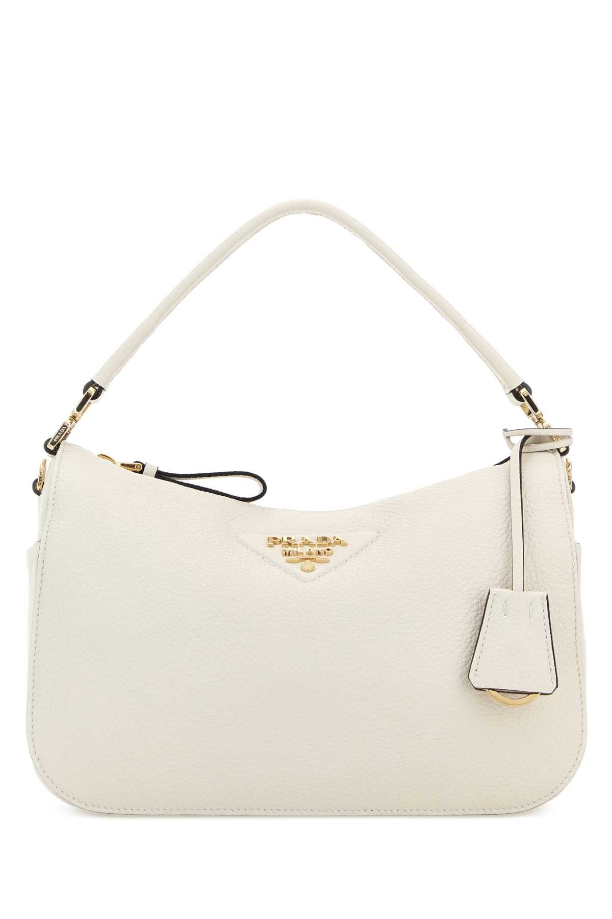 Prada Calf Leather Shoulder Bag — White