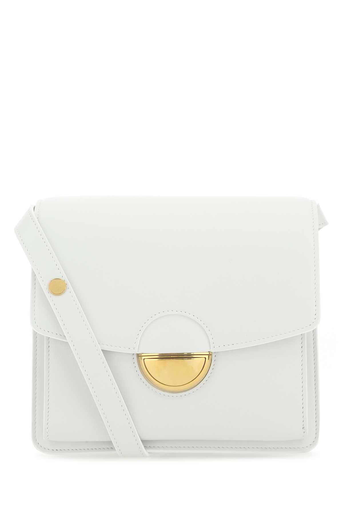 Proenza Schouler Curved Metal Closure Shoulder Bag — White