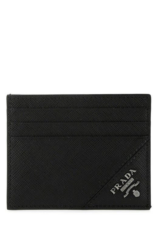 Prada Vitello Leather Card Case — Black Cases