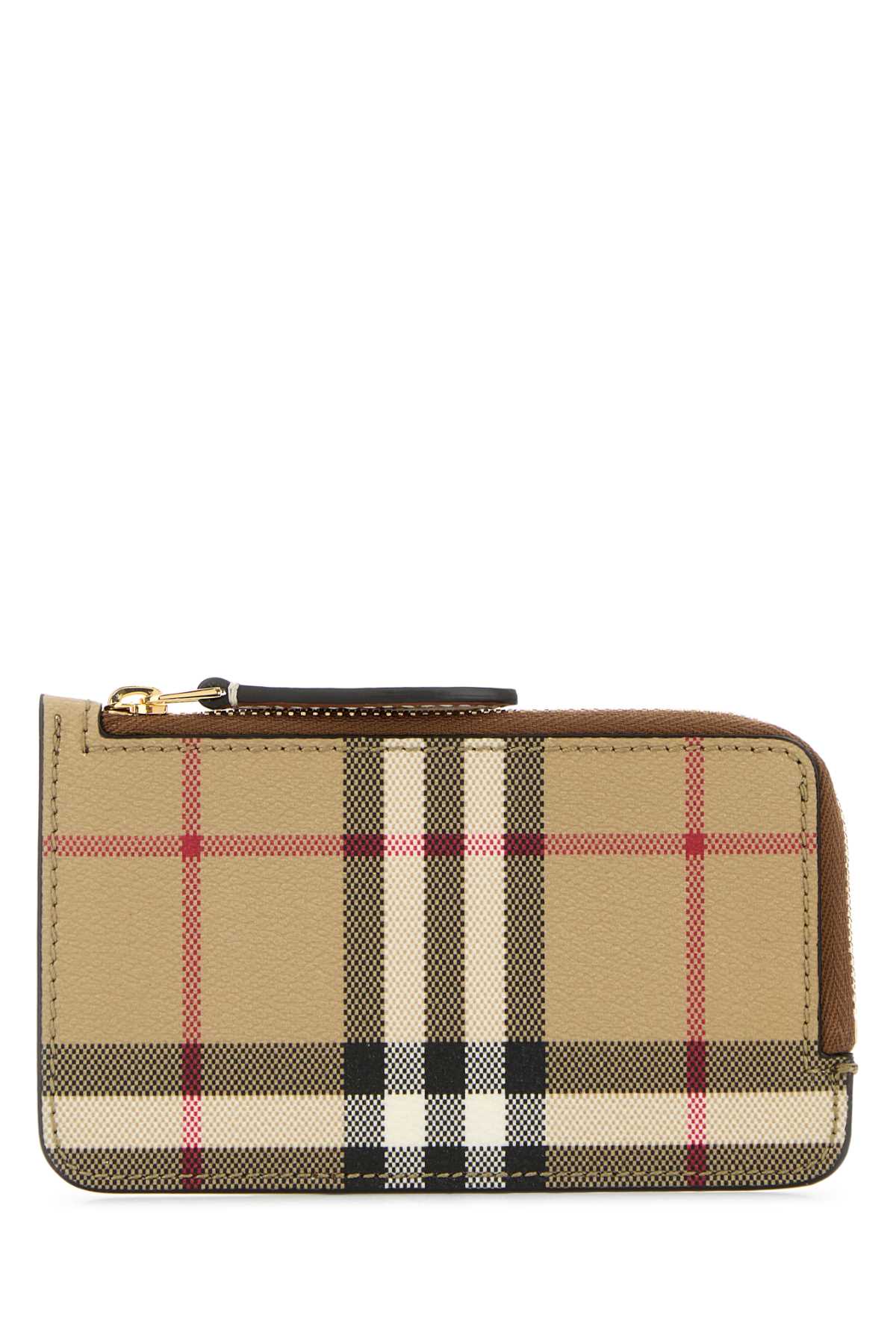Burberry Somerset Card Case — Beige Polyurethane Polyester Cotton Wallet